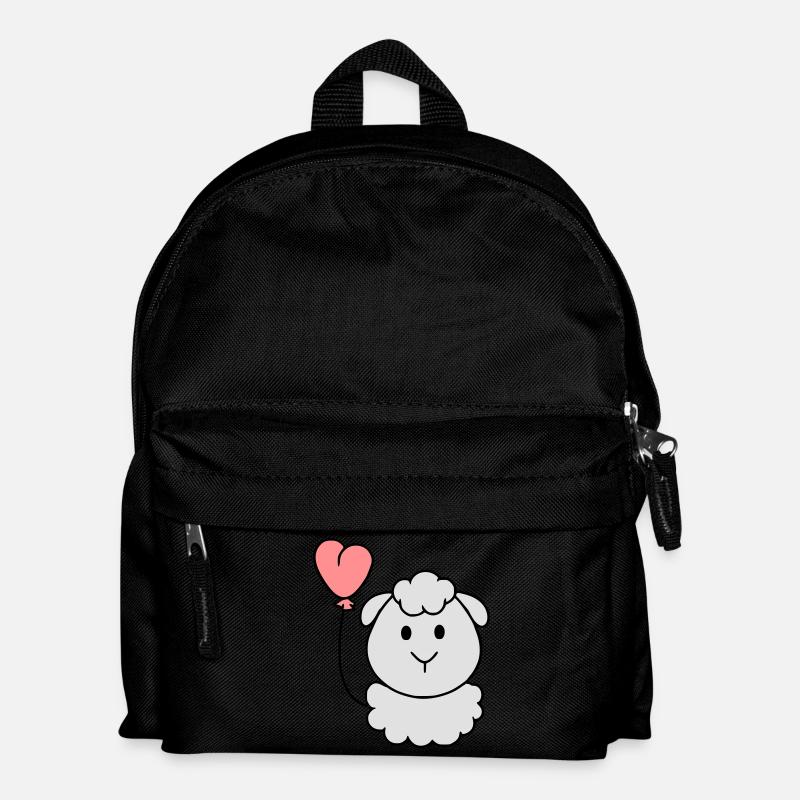 Moutons avec le ballon de coeur - Sac à dos Enfant - noir