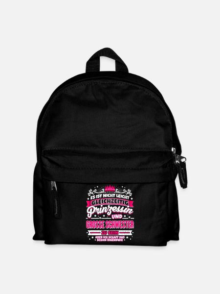 Prinzessin und große Schwester - Kinder Rucksack - Schwarz