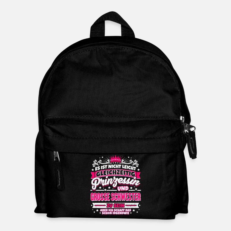 Prinzessin und große Schwester - Kinder Rucksack - Schwarz