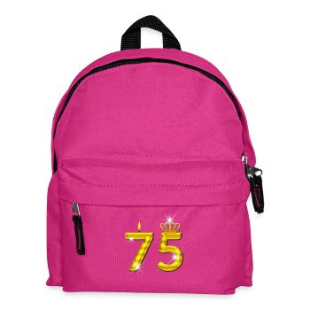 75 - Geburtstag - Krone - Kerze - Gold - Kinder Rucksack - Fuchsia - Vorne