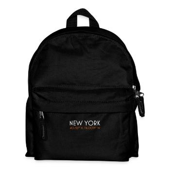 New York City minimalist coordinates t shirt - Kids' Backpack - black - Front
