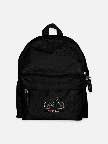 Fahrrad Bike Damenrad Velo - I LOVE BIKERS - Kinder Rucksack - Schwarz