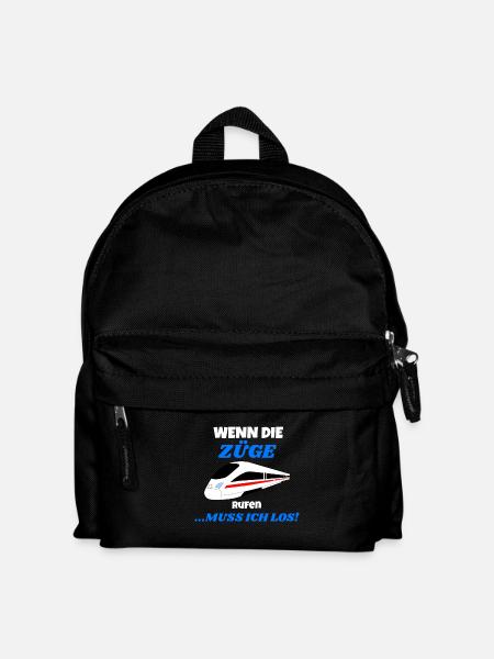 Eisenbahn - Wenn die Züge rufen.. - T-Shirt - Kinder Rucksack - Schwarz