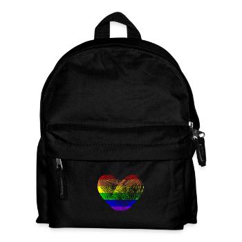 Gay - heart - fingerprint - Kids' Backpack - black - Front