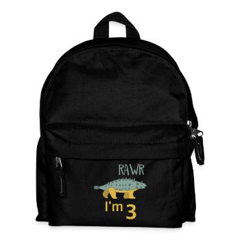 Pour trois garçons d'anniversaire pour les filles Ankylosaure - Sac à dos Enfant - noir - Devant
