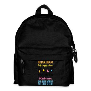 lebensfrohes Kind - Lehrerin mit Liebe - Kinder Rucksack - Schwarz - Vorne