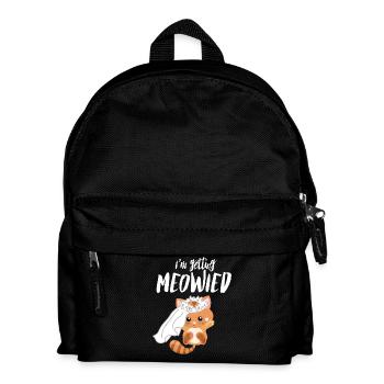 I Marry - Sweet Cat - Engagement Wedding! - Kids' Backpack - black - Front