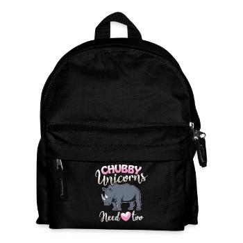 Chubby Unicorns Need Love too - EN - Kids' Backpack - black - Front
