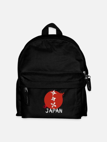 japan throwing star manga fight ninja - Kids' Backpack - black
