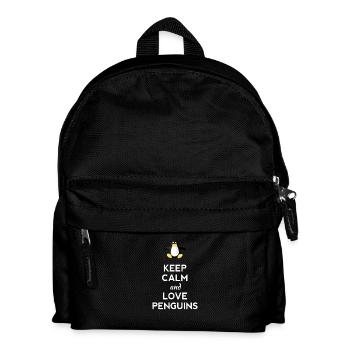 keep calm love pingouin Linux nerd ordinateur cpu lo - Sac à dos Enfant - noir - Devant