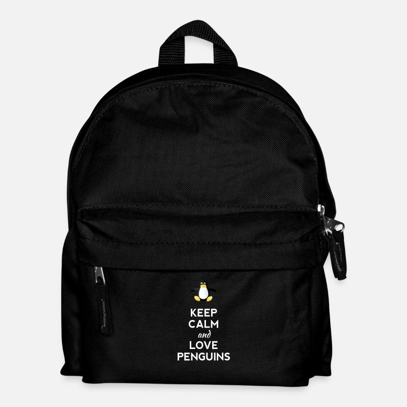 keep calm love Pinguine Linux nerd computer cpu lo - Kinder Rucksack - Schwarz