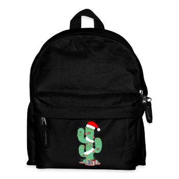 Weihnachts Kaktus Christmas Cactus Geschenk Xmas - Kinder Rucksack - Schwarz - Vorne