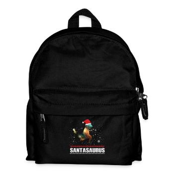 Santasaurus T-Rex Dinosaurier Weihnachten Geschenk - Kinder Rucksack - Schwarz - Vorne