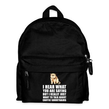 Exotic Shorthair Cat Cute Gift - Kids' Backpack - black - Front