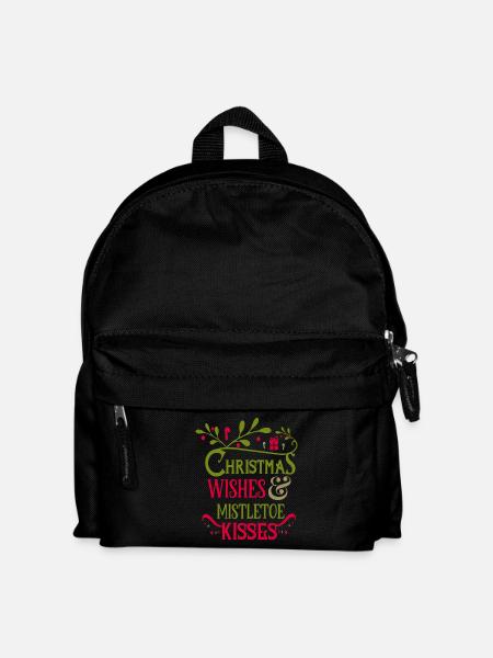 Christmas wishes and mistletoe kisses - Kids' Backpack - black