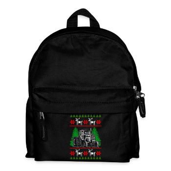 farmer tractor ugly christmas - Kinder Rucksack - Schwarz - Vorne