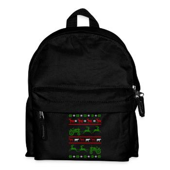 tractor farmer ugly christmas jumper - Kinder Rucksack - Schwarz - Vorne