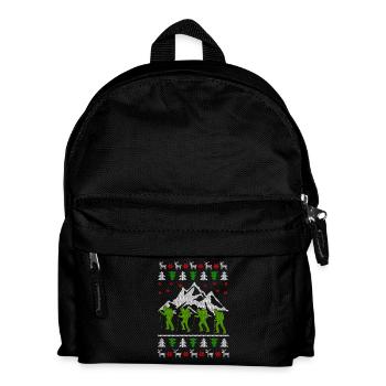 Hiking mountains ugly christmas gift jumper - Kinder Rucksack - Schwarz - Vorne