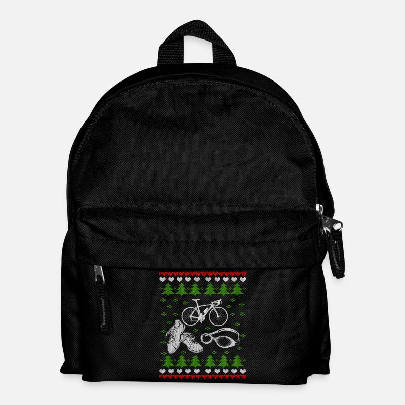 Triathlon Ugly Christmas Jumper Triathlete - Kinder Rucksack - Schwarz