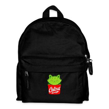 Catcus Funny Pun Cat Cactus Kitty Kitten Plant Fun - Kinder Rucksack - Schwarz - Vorne