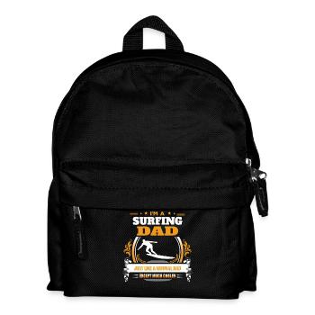 Surfender Vati-Hemd-Geschenk-Idee - Kinder Rucksack - Schwarz - Vorne