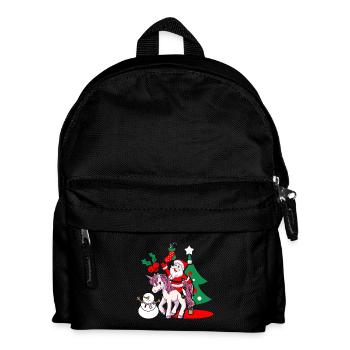 Santa Unicorn Santa Claus Christmas gift - Kids' Backpack - black - Front