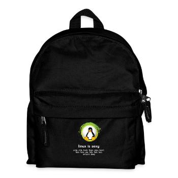 Computer System Pinguin Nerd pc inside code admin - Kinder Rucksack - Schwarz - Vorne
