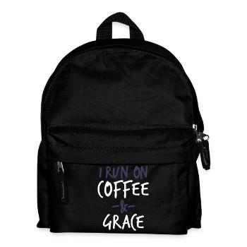 Je cours sur le café et la grâce Christian Bible Verse - Sac à dos Enfant - noir - Devant