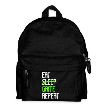 EAT SLEEP GAME REPEAT - Kids' Backpack - black - Front