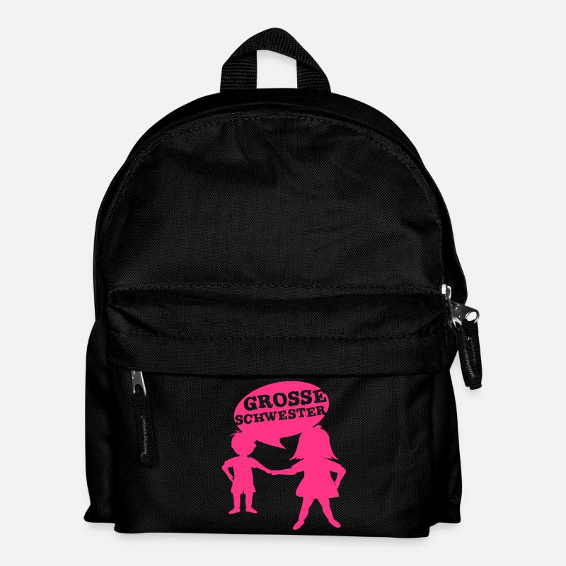 Grosse Schwester - Kinder Rucksack - Schwarz