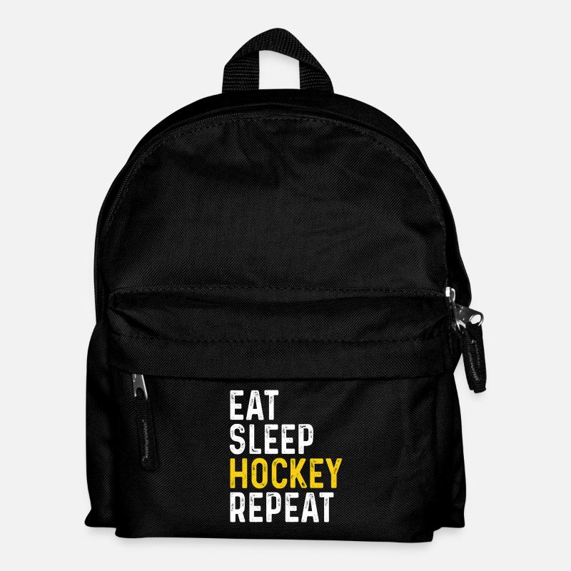 Eat Sleep Hockey Repeat - Kinder Rucksack - Schwarz