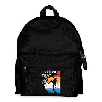 I'd climb that - hiking climbing gift - Kids' Backpack - black - Front