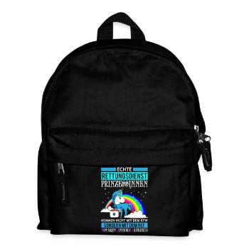 Rettungsdienst Prinzessin Einhorn Geschenk - Kinder Rucksack - Schwarz - Vorne