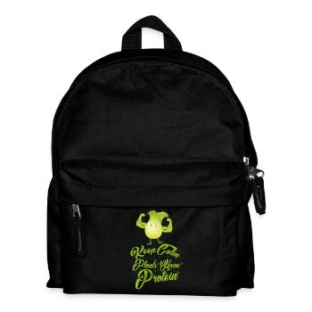 Keep Calm - Plants have Protein - Vegan Shirt - Kinder Rucksack - Schwarz - Vorne
