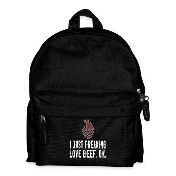 BBQ grilled beef lover tee - Kids' Backpack - black - Front