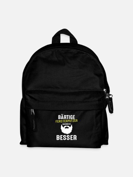 Bärtige Fensterputzer machen es besser Geschenk Sh - Kinder Rucksack - Schwarz