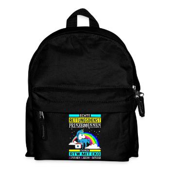 Rettungsdienst Prinzessin Einhorn Geschenk - Kinder Rucksack - Schwarz - Vorne