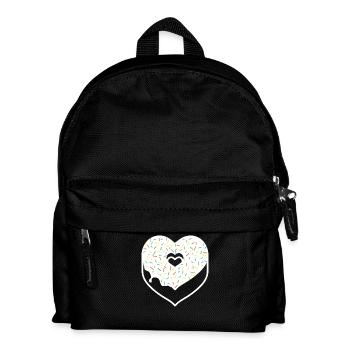 Le coeur de beignet saupoudre de vacances Saint-Valentin - Sac à dos Enfant - noir - Devant