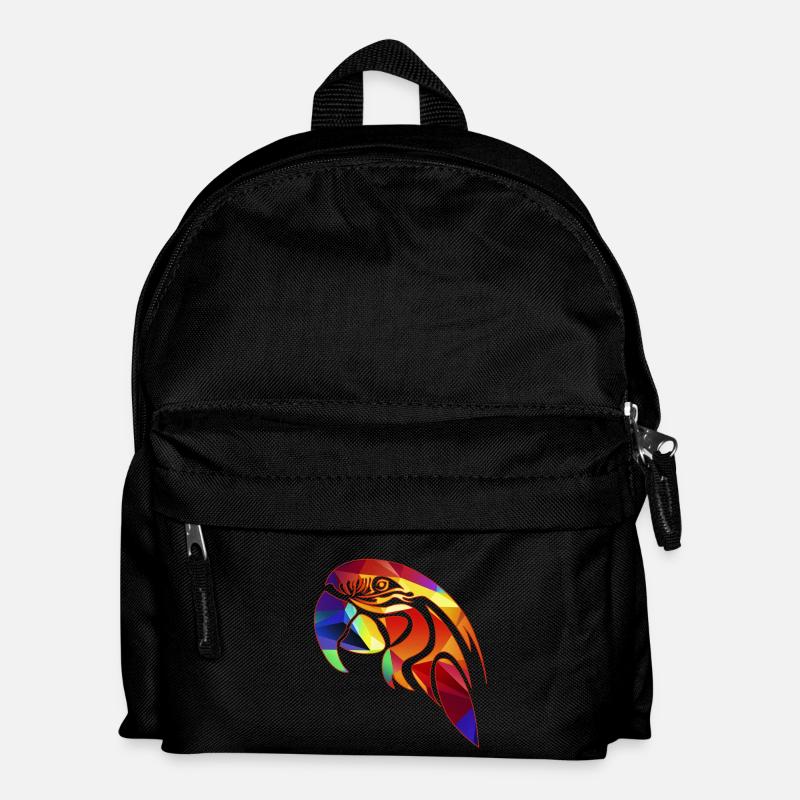 Papagei Geometric - Kinder Rucksack - Schwarz
