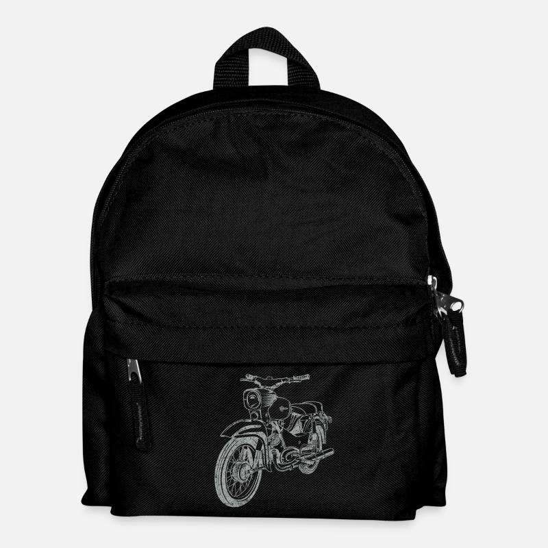 Simson Star Vintage Lineart Silhouette - Kinder Rucksack - Schwarz