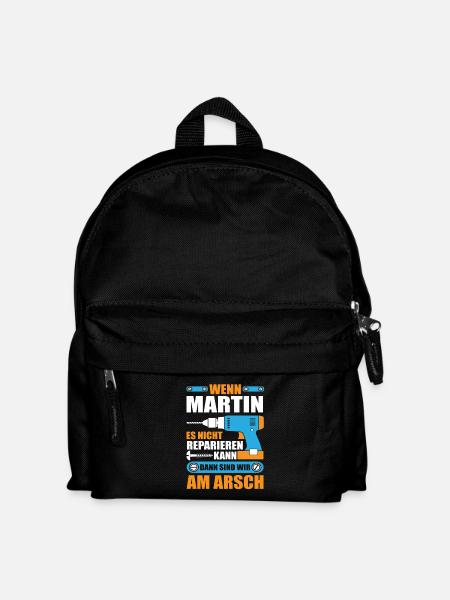 Martin Name Geschenk Reparatur reparieren - Kinder Rucksack - Schwarz