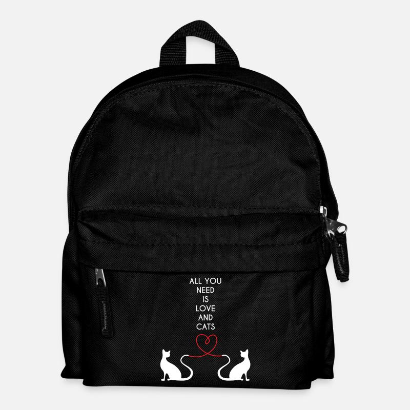 Katze - Liebe - Katzen - Ich liebe meine Katze - Kinder Rucksack - Schwarz