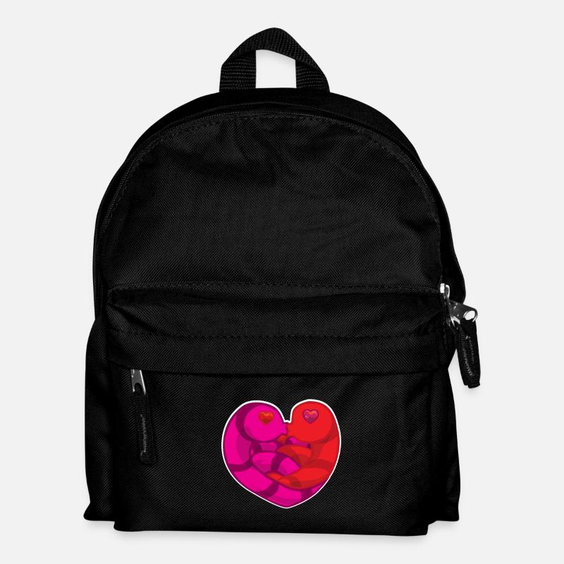 Wurm Würmchen Herz Liebe Valentinstag Fun Geschenk - Kinder Rucksack - Schwarz