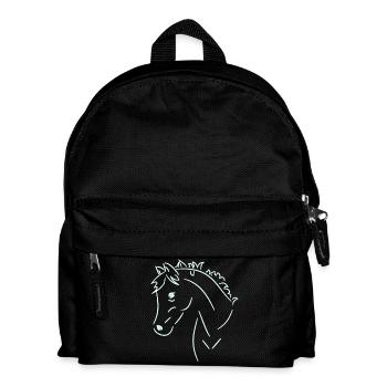 Pferdekopf - Kinder Rucksack - Schwarz - Vorne