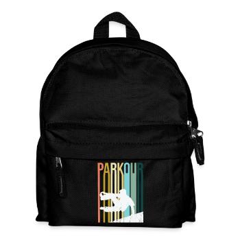 Parkour Retro - Kinder Rucksack - Schwarz - Vorne