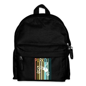 Parkour Retro - Kinder Rucksack - Schwarz - Vorne
