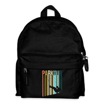 Parkour Retro - Kinder Rucksack - Schwarz - Vorne