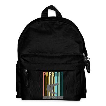 Parkour Retro - Kinder Rucksack - Schwarz - Vorne