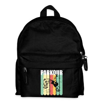 Parkour Retro - Kinder Rucksack - Schwarz - Vorne