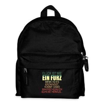 Glück ist wie ein Furz! - Kinder Rucksack - Schwarz - Vorne